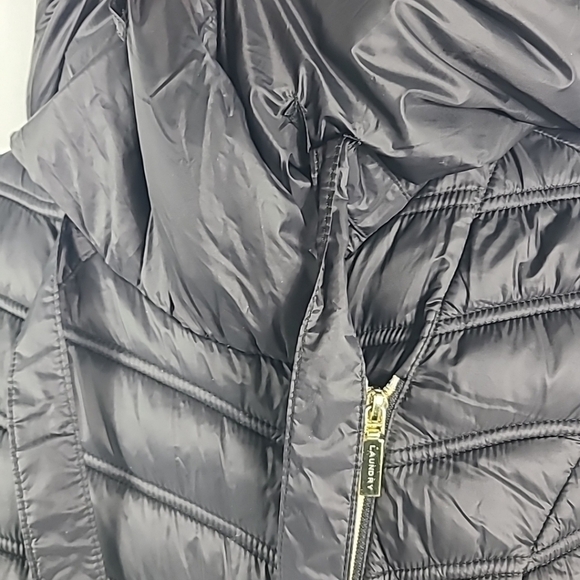 Laundry by Shelli Segal Women's Black Puffer Jacket Coat Hooded Sz S - Picture 4 of 13